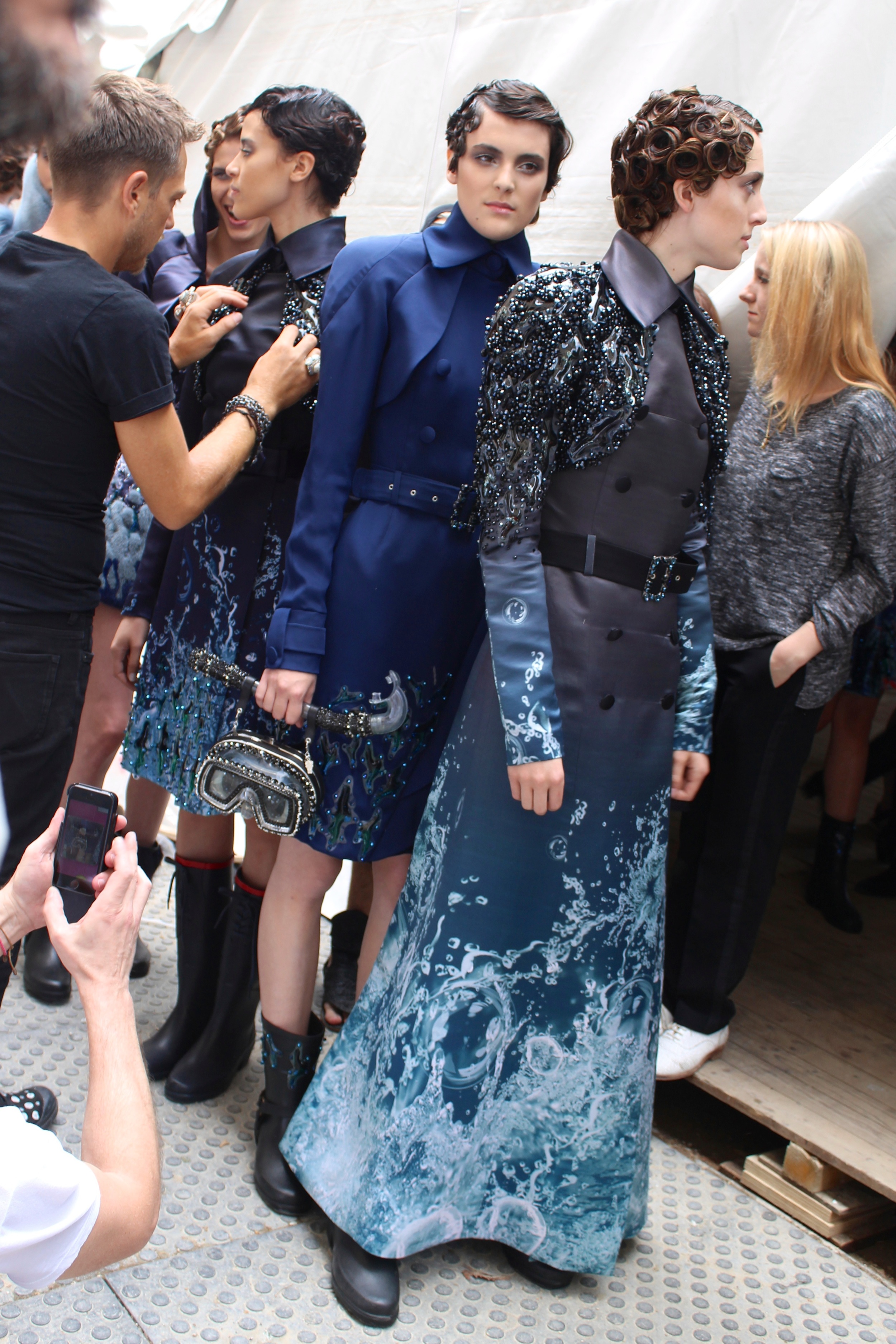 Model Teddy Quinlivan (front) who opened and closed the show