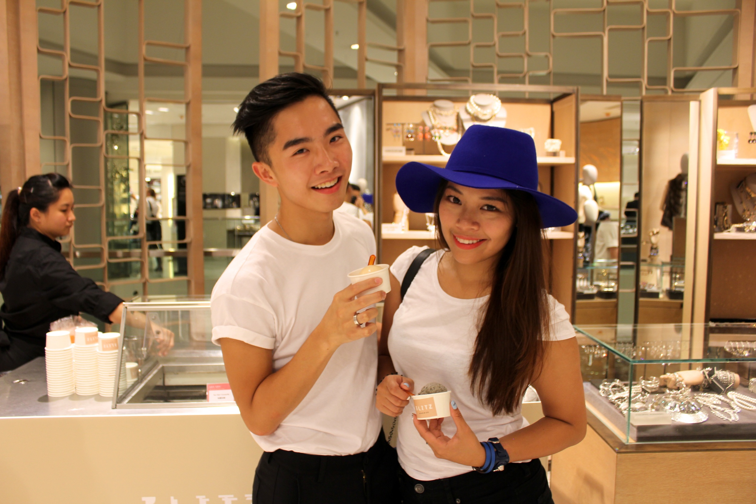 Sampling XTC gelato at Lane Crawford