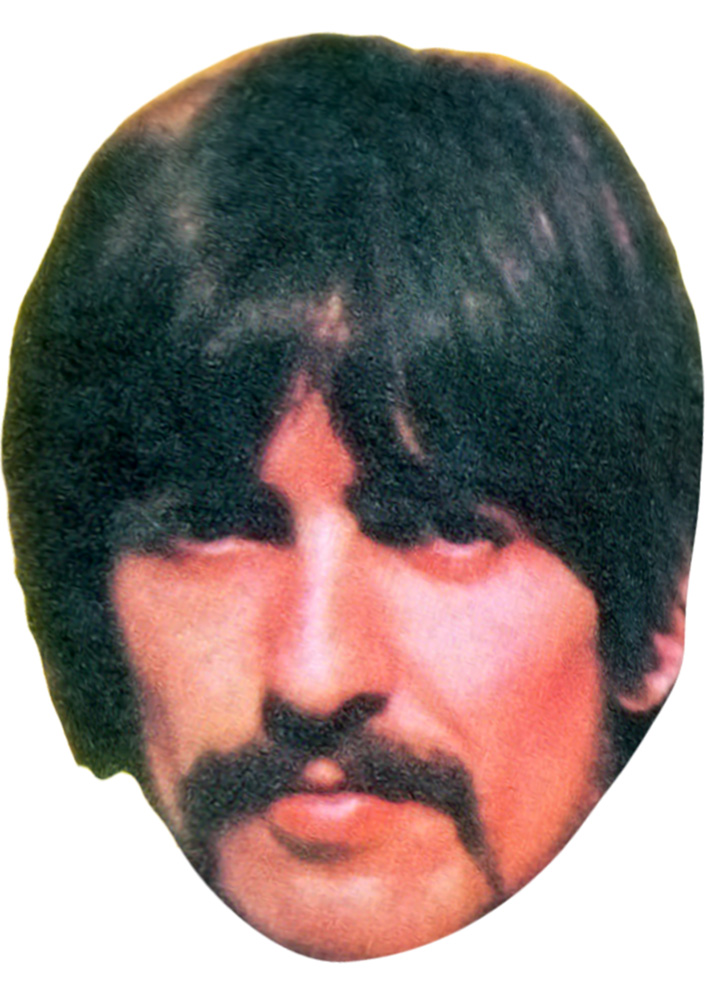 Celebrity Mask Card Face and Fancy Dress Mask BW George Harrison