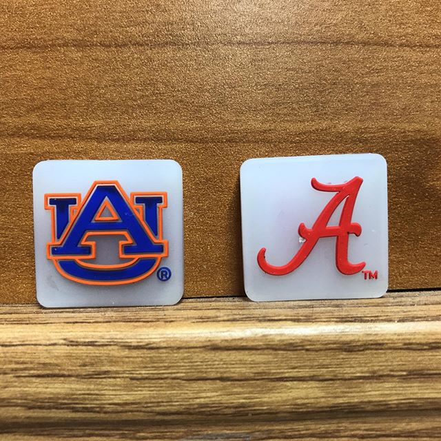 Brand new Auburn and Alabama dampeners. Limited run. Only 50 of each. Get them at Players Choice tennis in Birmingham