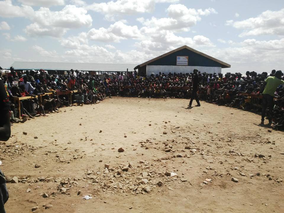 Crowds at Hope Primary School in Kakuma for this year's film festival