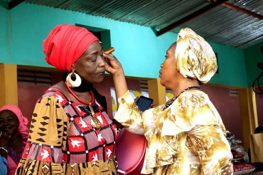 Tane film key character Fatoumata during makeup session.jpg