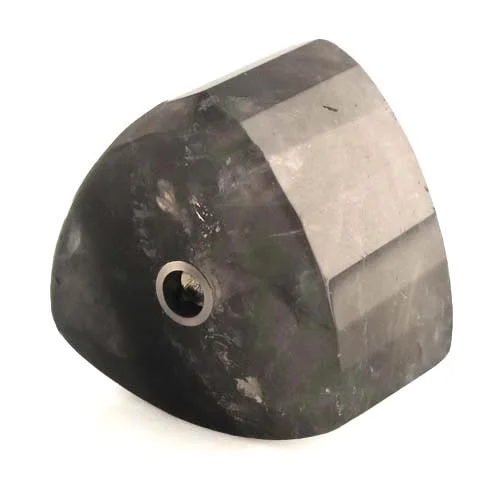 Triangular grey quartz clasp