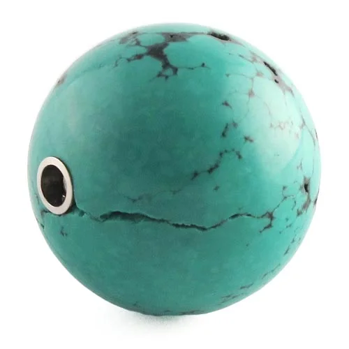 Dyed turquoise magnesite ball clasp