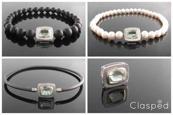 Handmade-praseolite-clasp-on-onyx,-pearl-and-grey-leather----Clasped.jpg