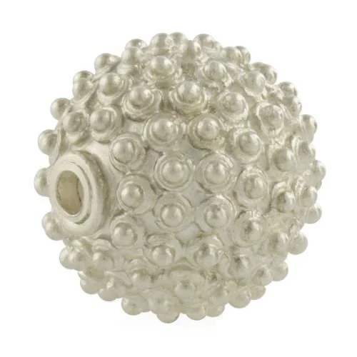 Bobbled silver ball clasp