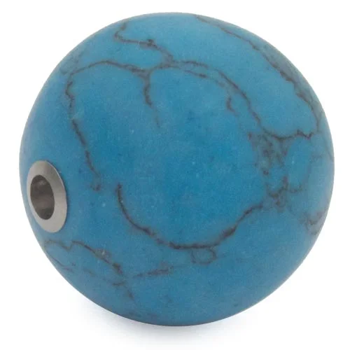 Matt dyed blue howlite ball clasp