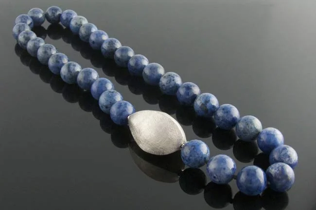 Three sided silver clasp on dumortierite necklace.jpg