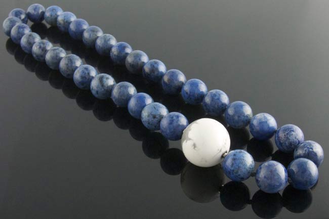 Howlite ball clasp on dumortierite necklace.jpg