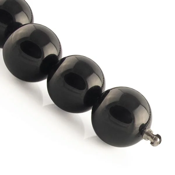 Black onyx round bead interchangeable necklace