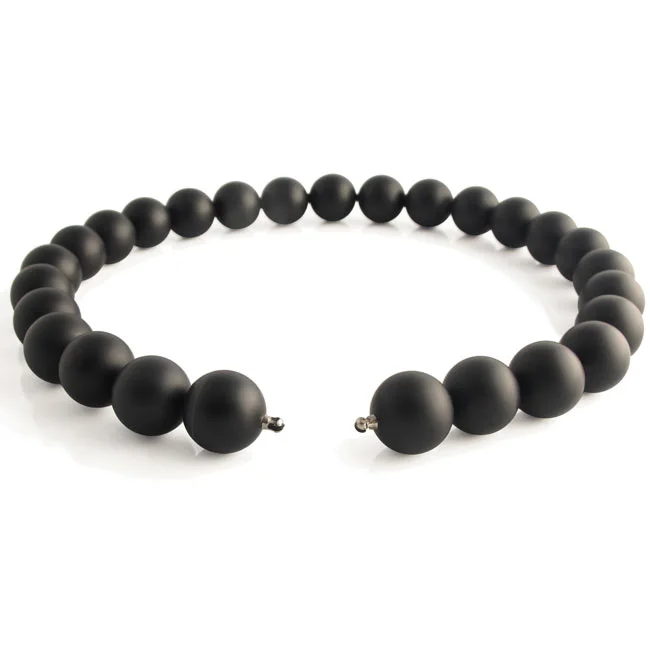 Inter changeable matt black onyx necklace