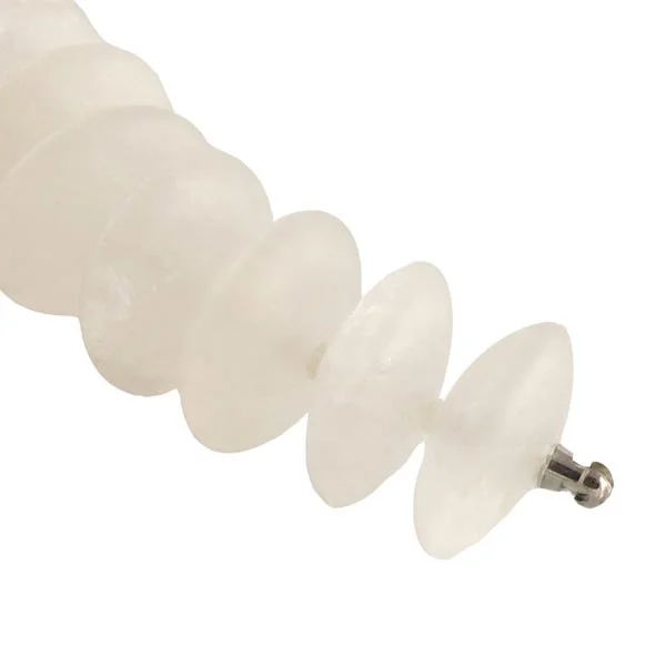 Matte rock crystal button strand - 14mm