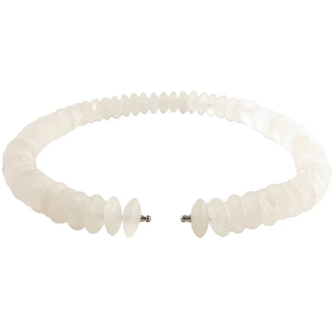 Interchangeable matte rock crystal rondelle necklace