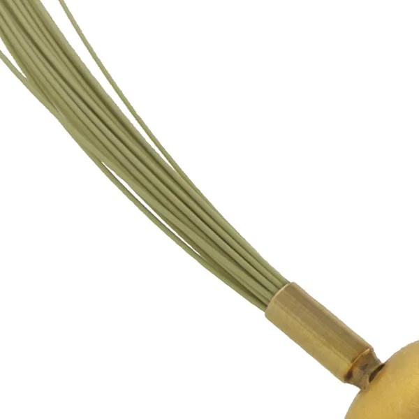 Green 25 row multistrand necklace with gold end caps