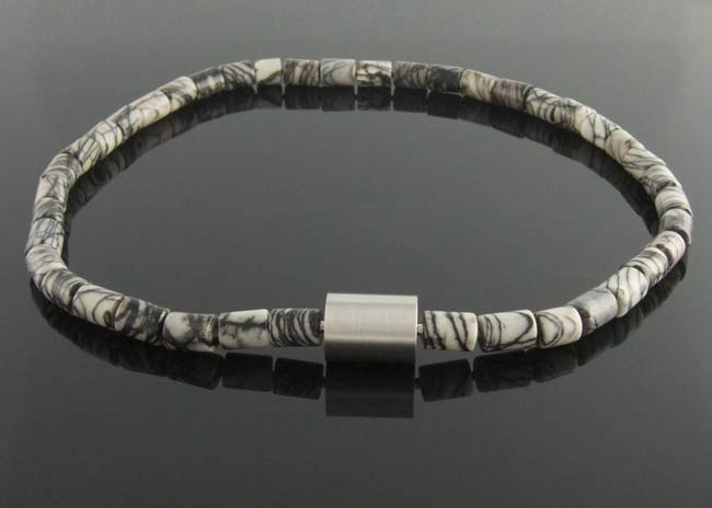 Picasso jasper necklace interchangeable steel clasp