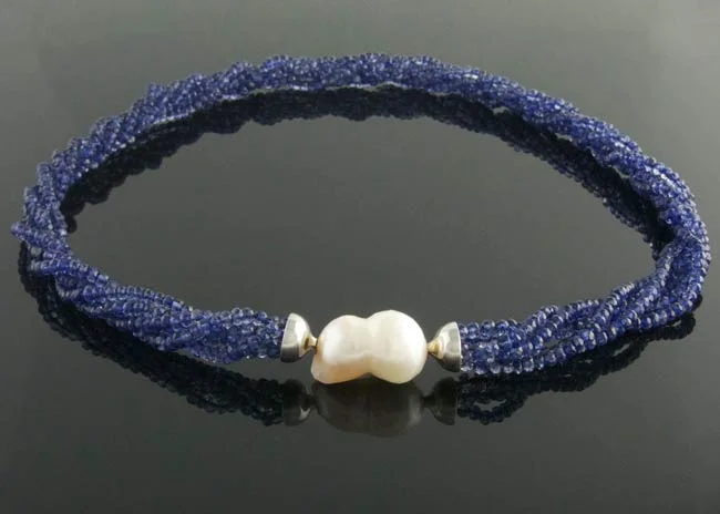 Keshi pearl clasp on kyanite multistrand necklace.jpg