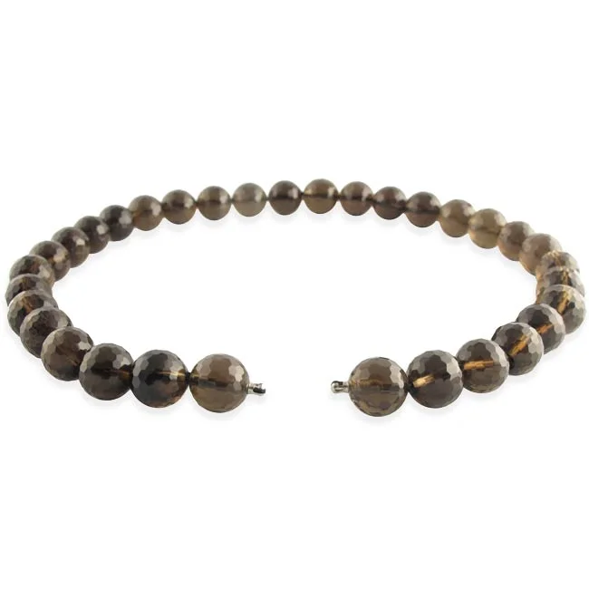 Faceted smoky quartz necklace with interchangeable fittings
