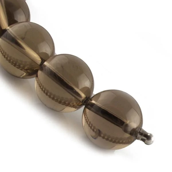 Smoky quartz necklace - 12mm round