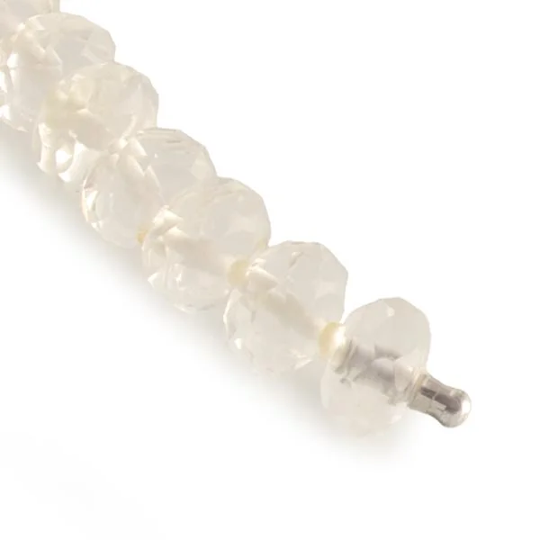 Faceted rock crystal necklace steel interchangeable fittings