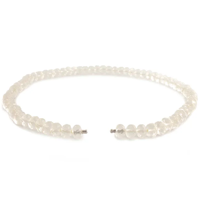 Faceted rock crystal necklace interchangeable fittings