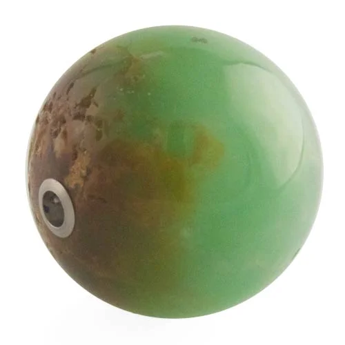 Chrysoprase ball clasp