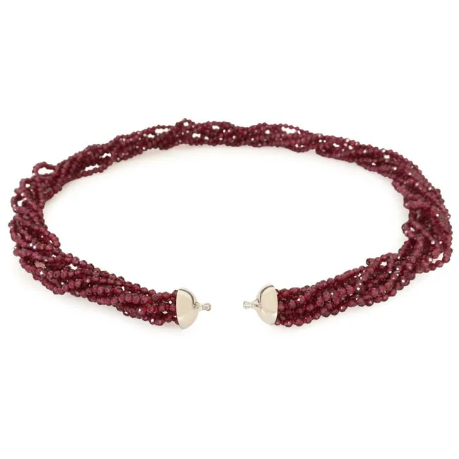 Interchangeable necklace garnet multistrand