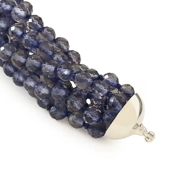 Iolite necklace multistrand interchangeable