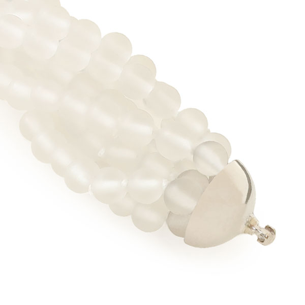 Matte rock crystal multistrand necklace