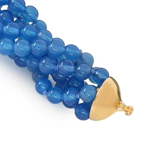 Blue agate multistrand necklace