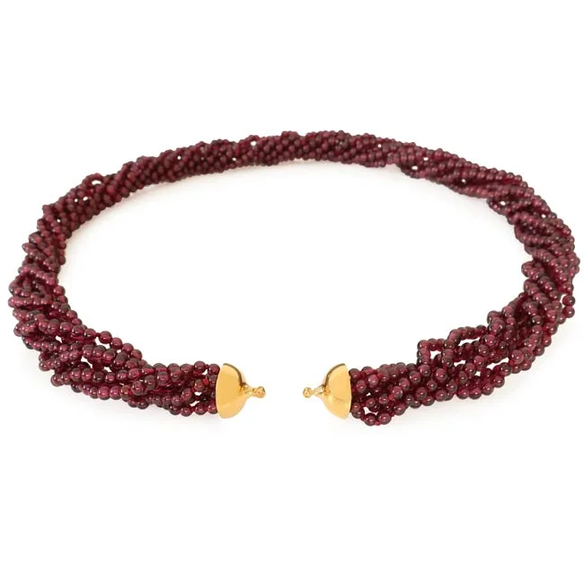 Interchangeable necklace garnet multistrand