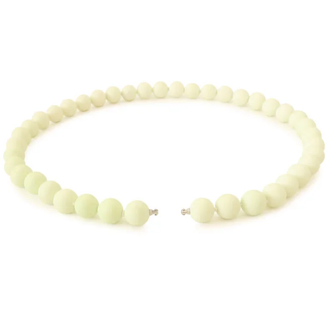 Interchangeable necklace lemon chrysoprase beads