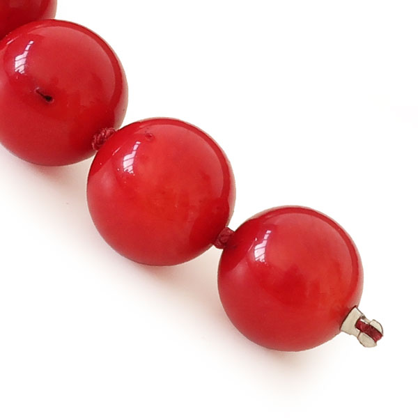 Red coral necklace - 13mm