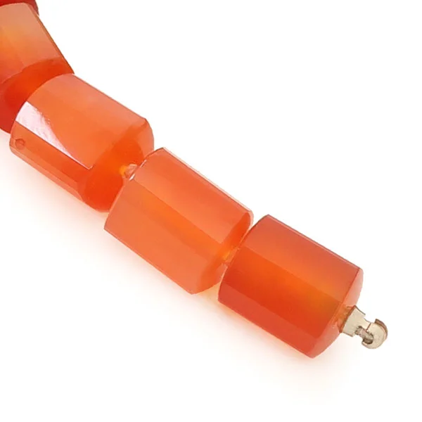 Carnelian triangular barrel necklace - 10x8mm