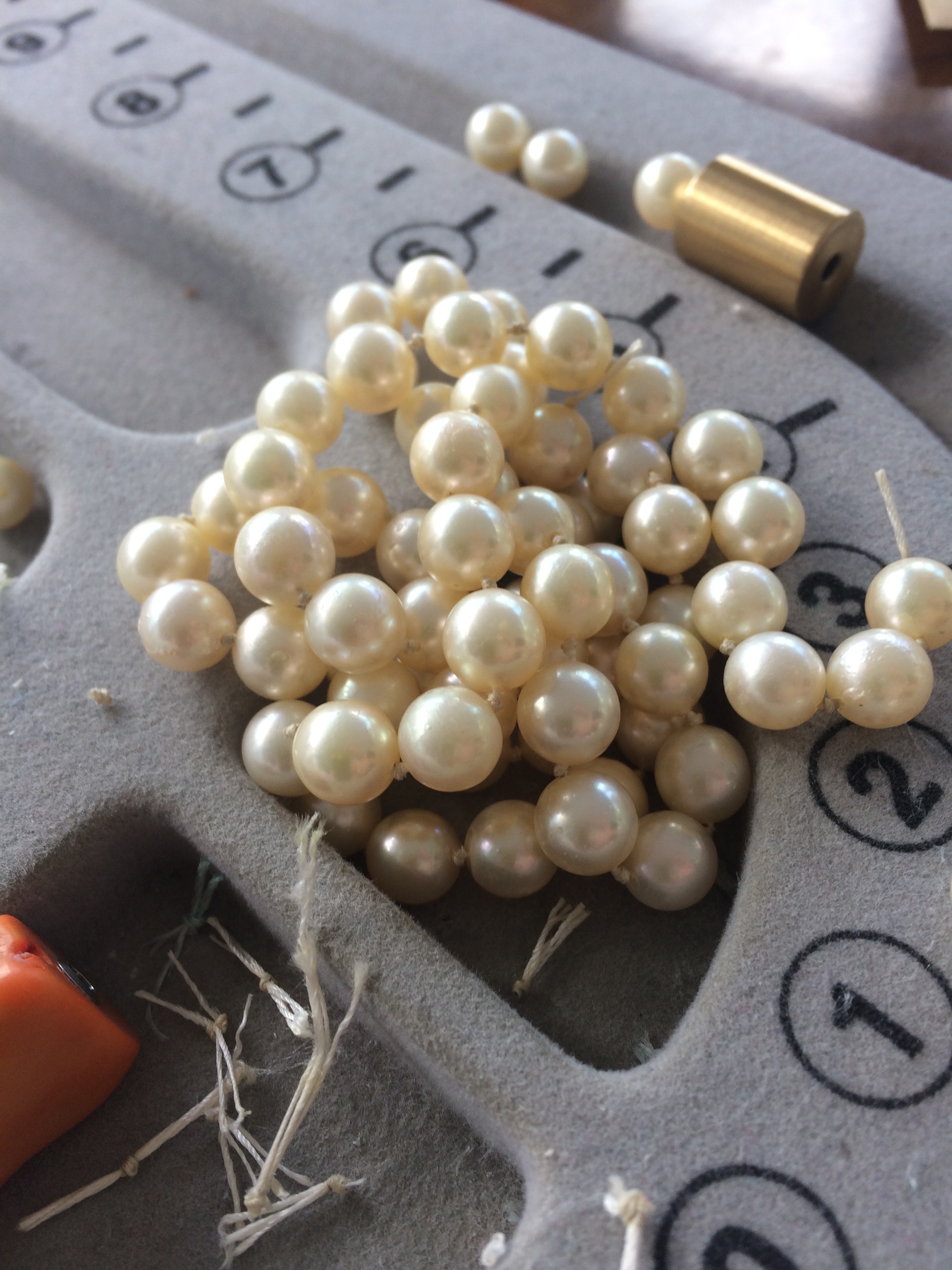 Pearls on the beading board