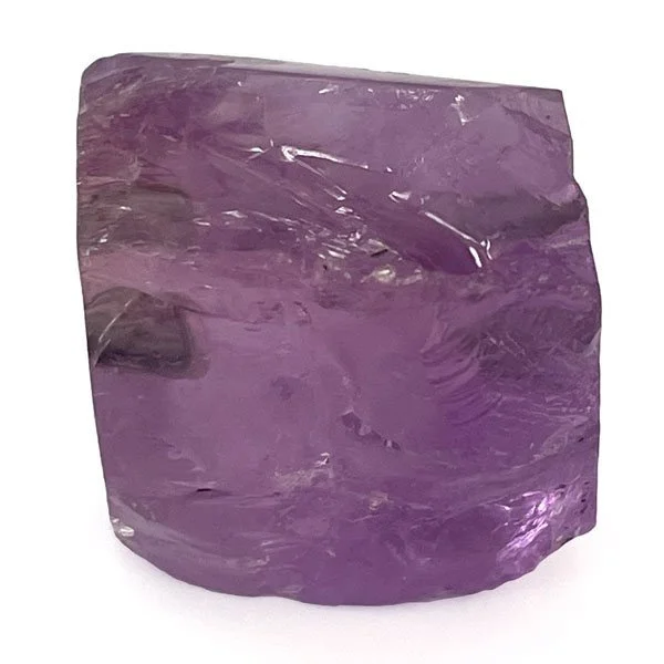 Rough amethyst interchangeable clasp with steel mechanisms - Clasped