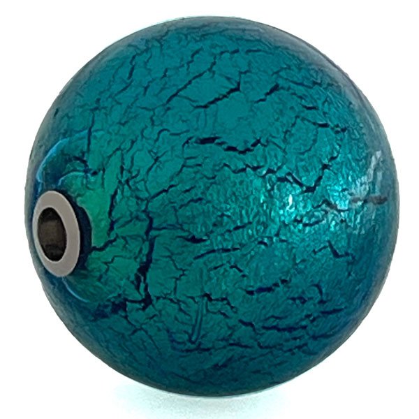 Petrol blue Murano glass ball clasp