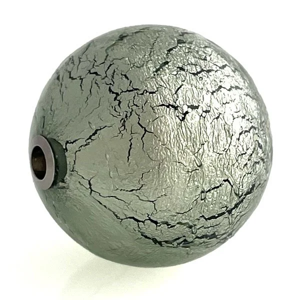 Silver Grey Murano Glass Ball Clasp