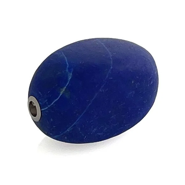 Matte ovoid lapis lazuli feature clasp - part of Clasped's interchangeable necklace system