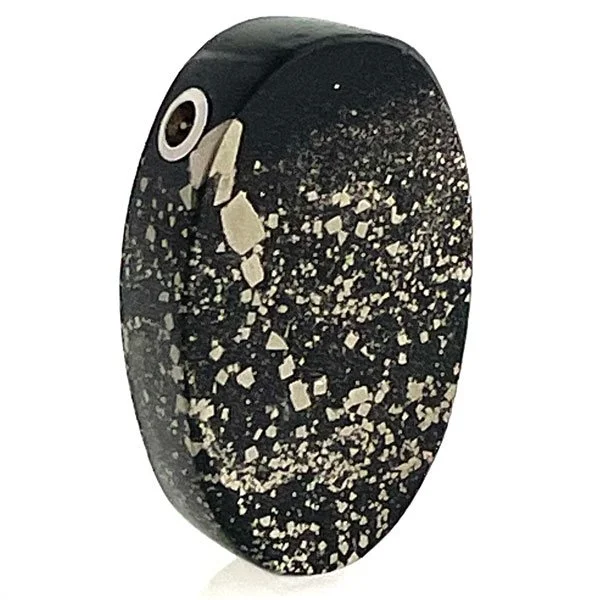 Slate pyrite flat oval clasp