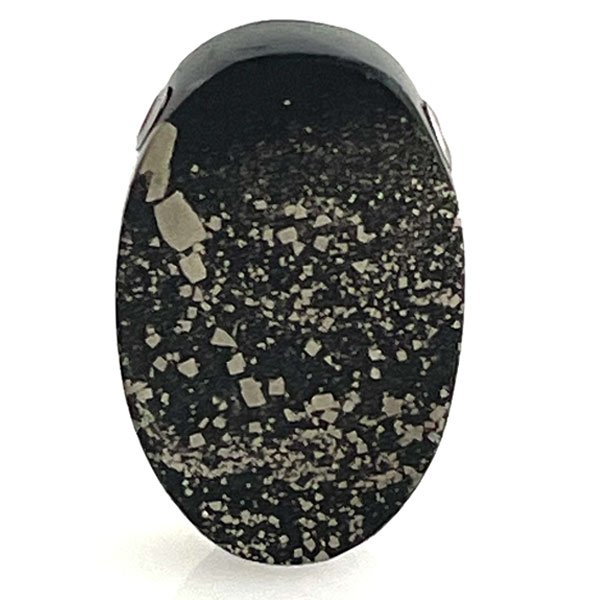 Oval slate pyrite interchangeable feature clasp for interchangeable necklace system