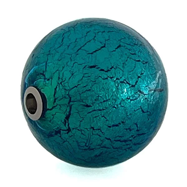 Petrol blue Murano glass ball clasp