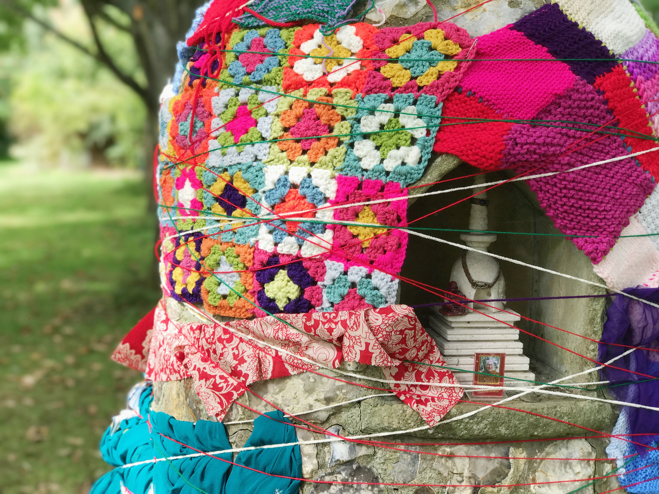 'yarn bombing' on the Stupa