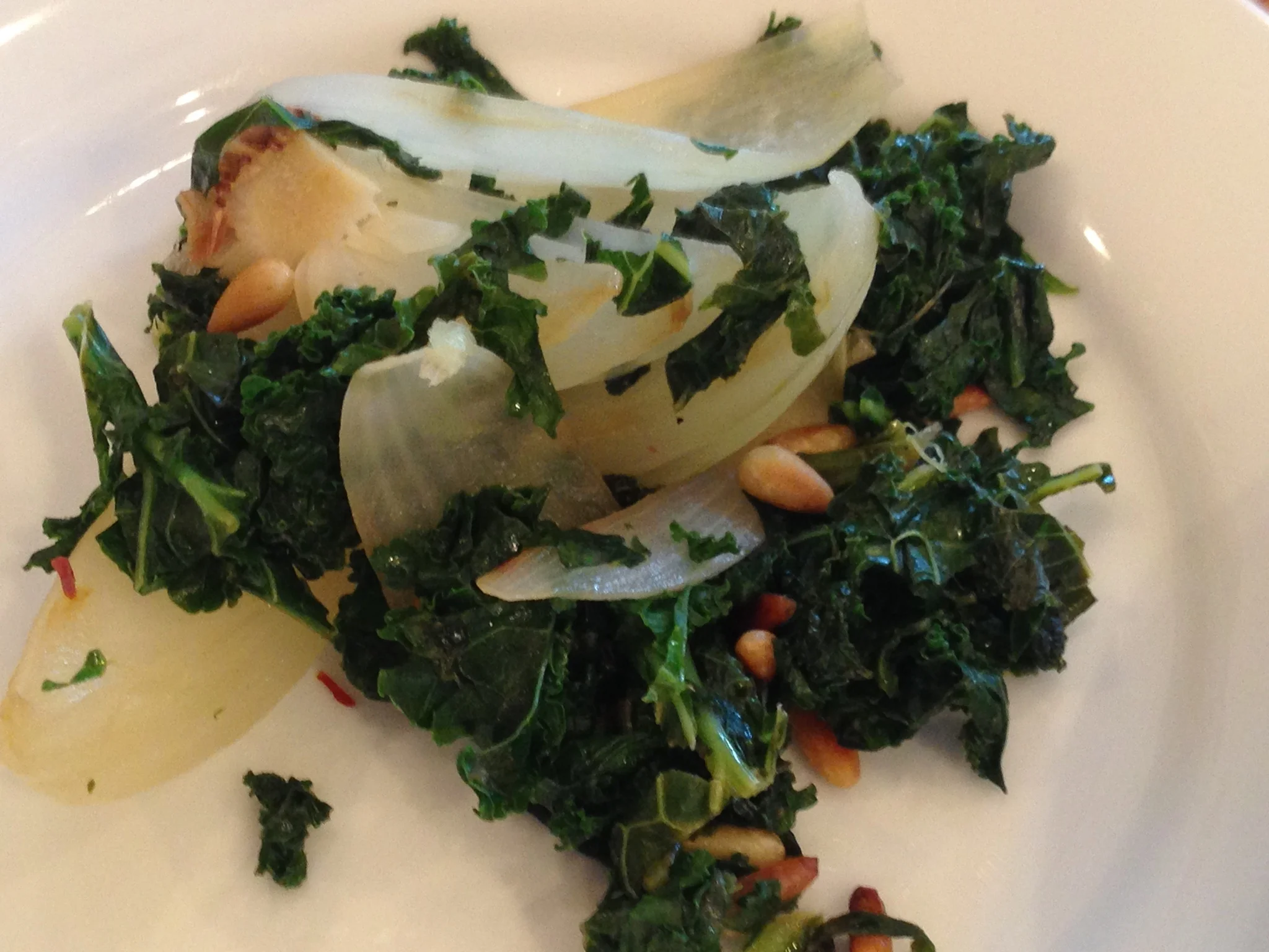 Vegetable Kale with Onions and Pine Nuts