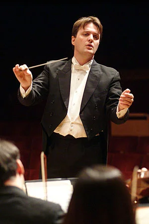 Conducting the Rutgers Symphony Orchestra.