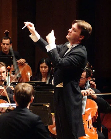 Conducting the Rutgers Symphony Orchestra.