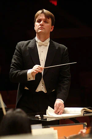 Conducting the Rutgers Symphony Orchestra.