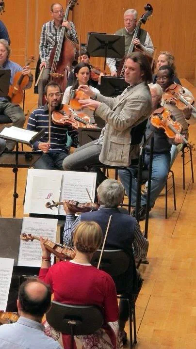 Rehearsing Mahler's Fourth Symphony with the Orquestra Sinfonica Principado del Asturias. Oviedo, Spain.