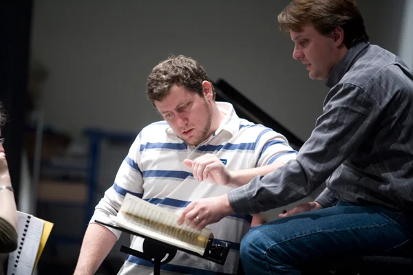 Bass Orlin Anastassov and I during staging rehearsals for Verdi's Don Carlos. Valencia, Spain.