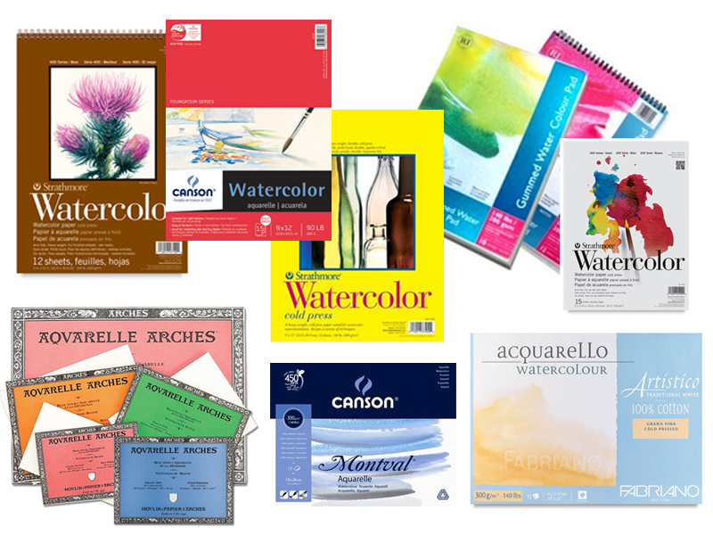 Ejemplos de papel para acuarela