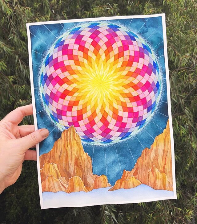 Transformation is in the air 🌬 #torus #vortex #sacredgeometry #anavictoriasacredgeometry #watercolor #creation